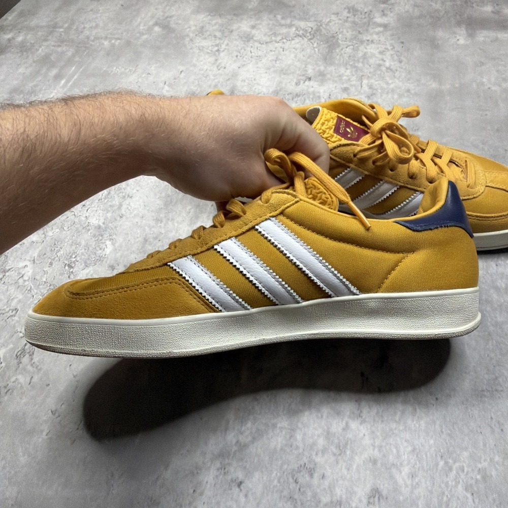 Adidas Gazelle Indoor Casual Shoes Yellow Mustard IE0540 Men's Size 9.5 EUC - Picture 8 of 12